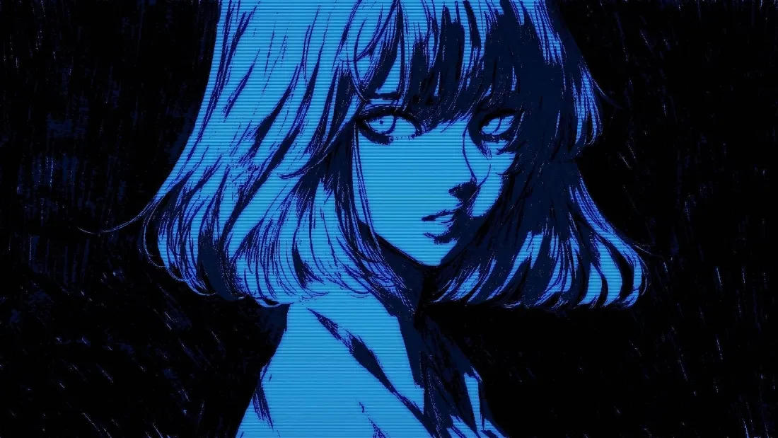 2k蓝发少女壁纸｜蓝色背景图片 - 动漫插画「哲风壁纸」