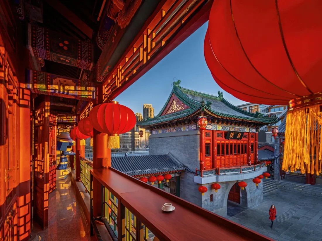 3k天津古建筑壁纸｜红灯笼背景图片 - 中国传统建筑「哲风壁纸」