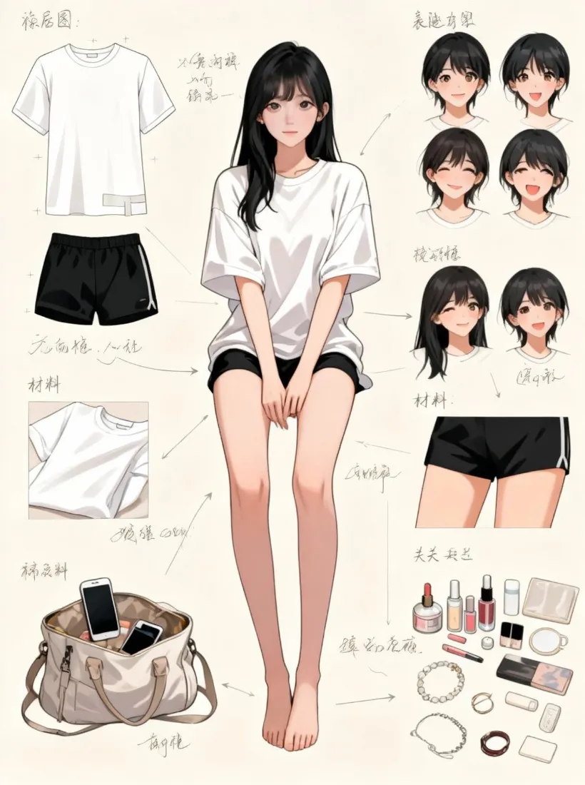 动漫女孩手机壁纸｜休闲穿搭背景 - 时尚「哲风壁纸」