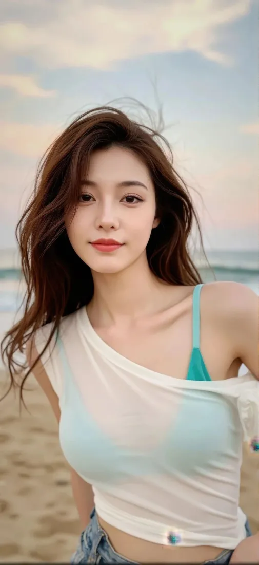 海滩美女手机壁纸｜海边背景图片 - Ios「哲风壁纸」
