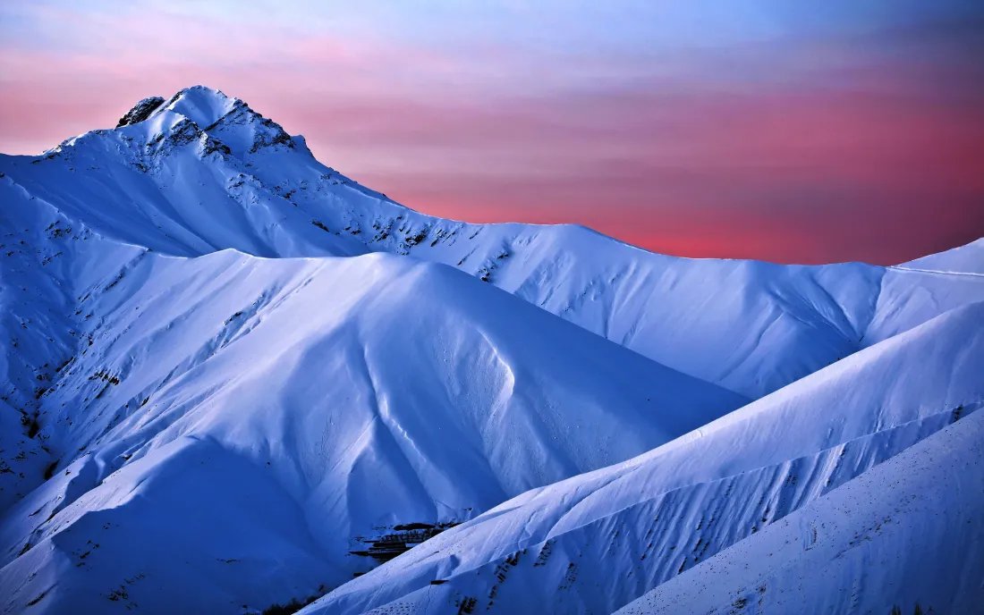 3k雪山壁纸｜自然风景背景图片 - 黄昏雪域山峦「哲风壁纸」