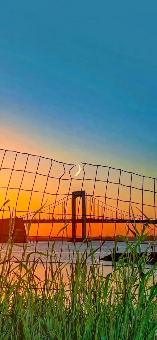 日落桥梁手机壁纸｜黄昏天空背景图片 - 自然风景「哲风壁纸」