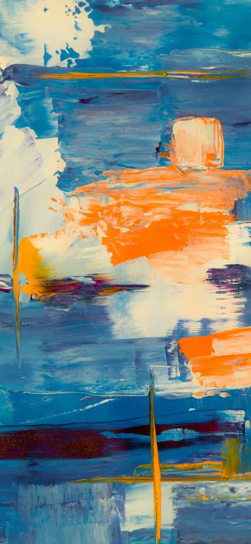 抽象油画手机壁纸｜蓝色背景图片 - 艺术绘画「哲风壁纸」