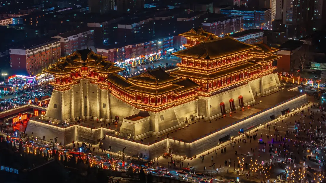 应天门手机壁纸｜夜景背景图片 - 洛阳历史建筑「哲风壁纸」