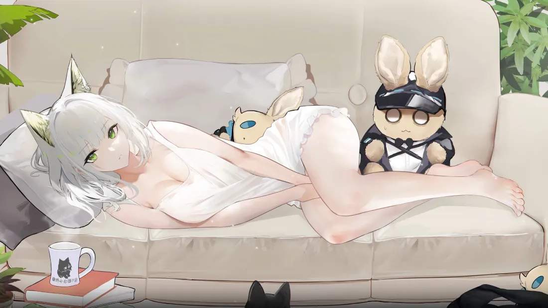 3k凯尔希玩偶壁纸｜兽耳娘沙发背景 - 明日方舟「哲风壁纸」