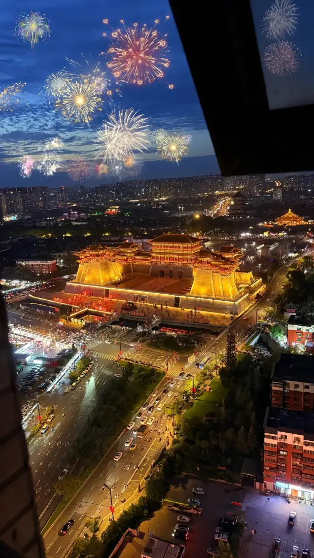 洛阳夜景手机壁纸｜烟花背景图片 - 城市繁华「哲风壁纸」