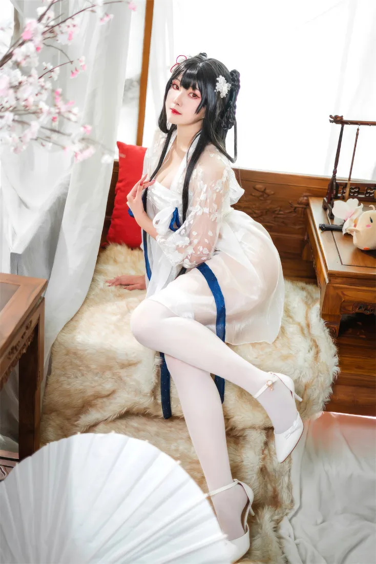 古风cosplay手机壁纸｜白色服饰背景 - 室内场景「哲风壁纸」