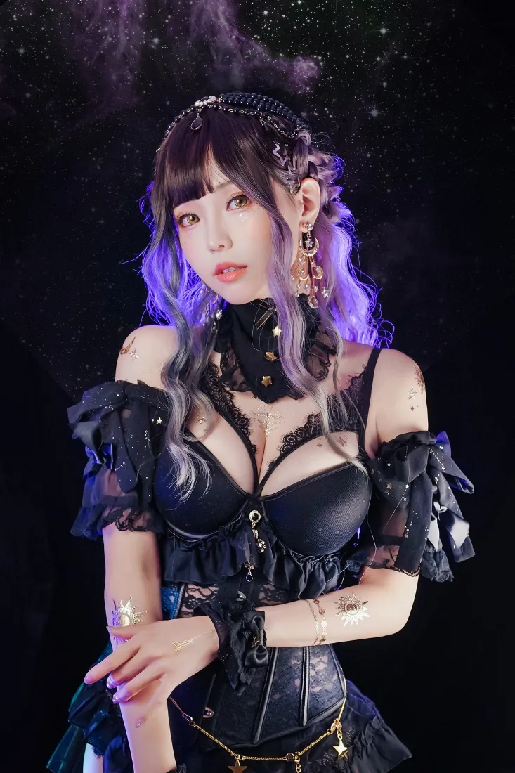 洛丽塔少女手机壁纸｜紫色背景图片 - 哥特暗黑穿搭「哲风壁纸」