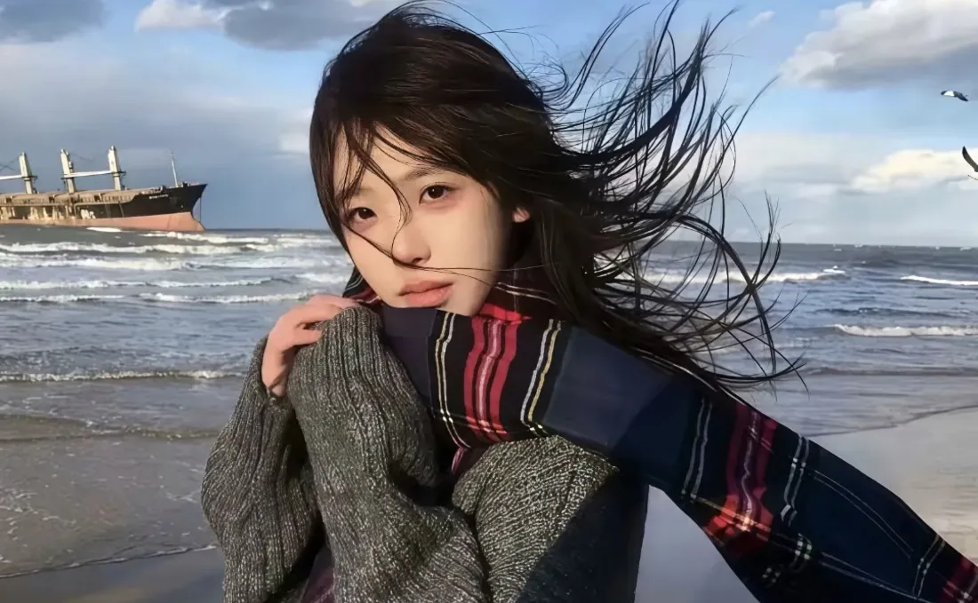 5k海边美女壁纸｜沙滩背景图片 - 蓝天海浪「哲风壁纸」