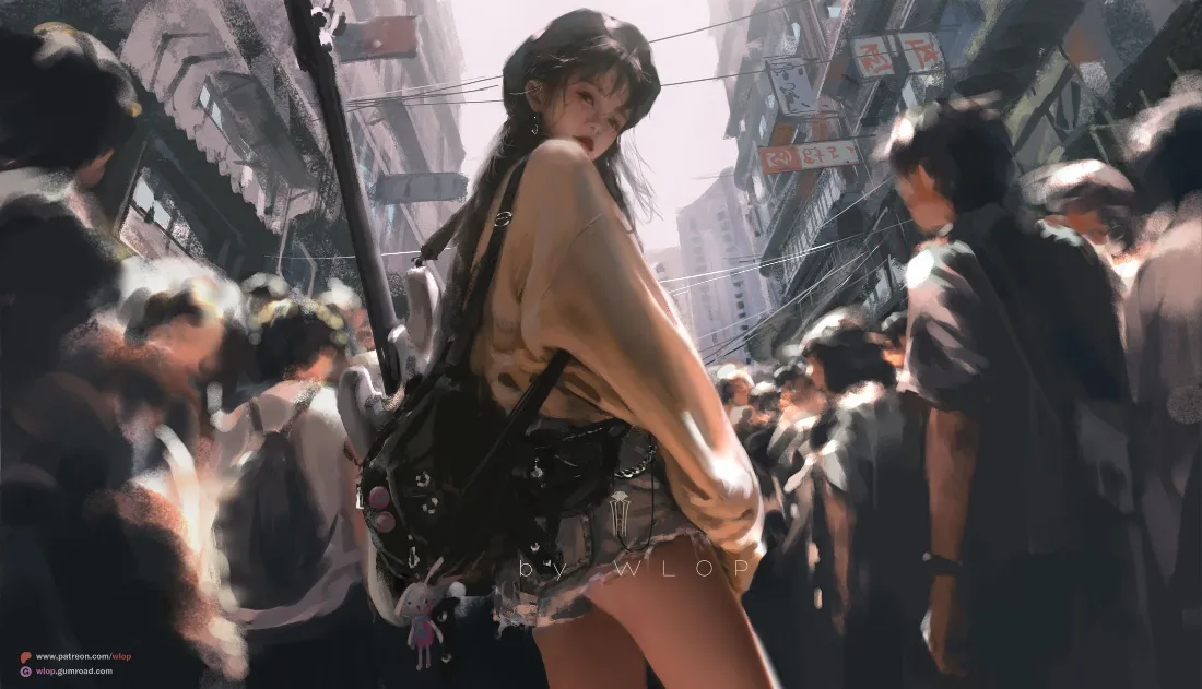 2k动漫美女壁纸｜都市街景背景图片 - 4K「哲风壁纸」