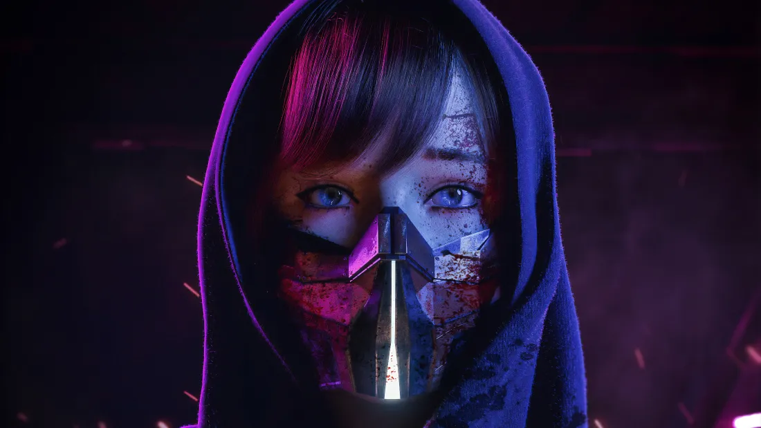 4k赛博朋克人物壁纸｜紫色背景图 - 人工智能「哲风壁纸」