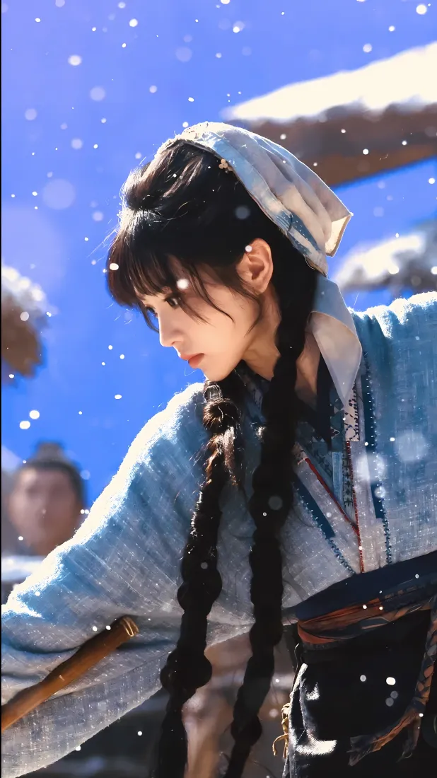 田曦薇手机壁纸｜飘雪古装背景图片 - 逐玉「哲风壁纸」