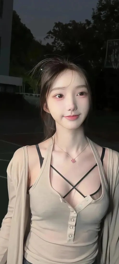 清纯美女手机壁纸｜户外夜色背景图片 - Ios适配「哲风壁纸」