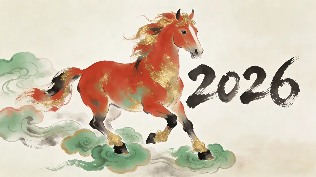 3k2026马年壁纸｜祥云奔马背景图片 - 国风水墨「哲风壁纸」