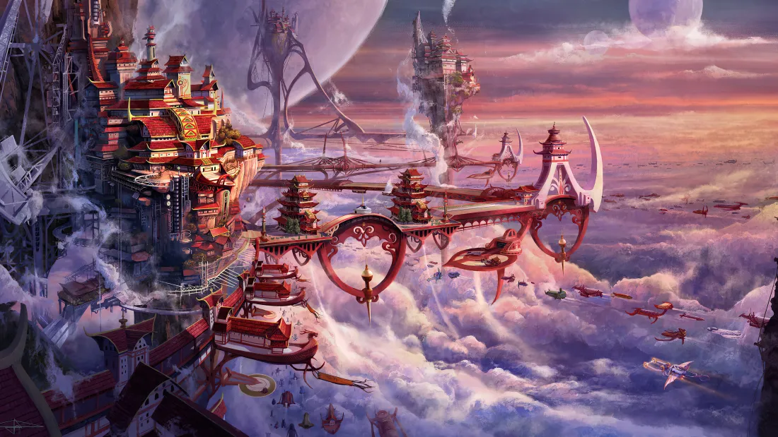 4k天空城市壁纸｜未来科技背景图片 - 奇幻场景「哲风壁纸」