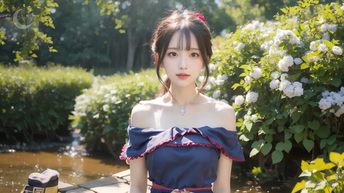 4kAI美少女壁纸｜林间花园背景图片 - 清新人像「哲风壁纸」
