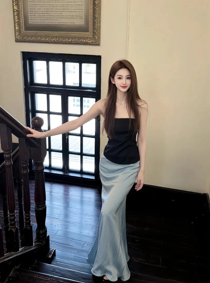 气质美女手机壁纸｜复古楼梯背景图片 - 纯欲风「哲风壁纸」