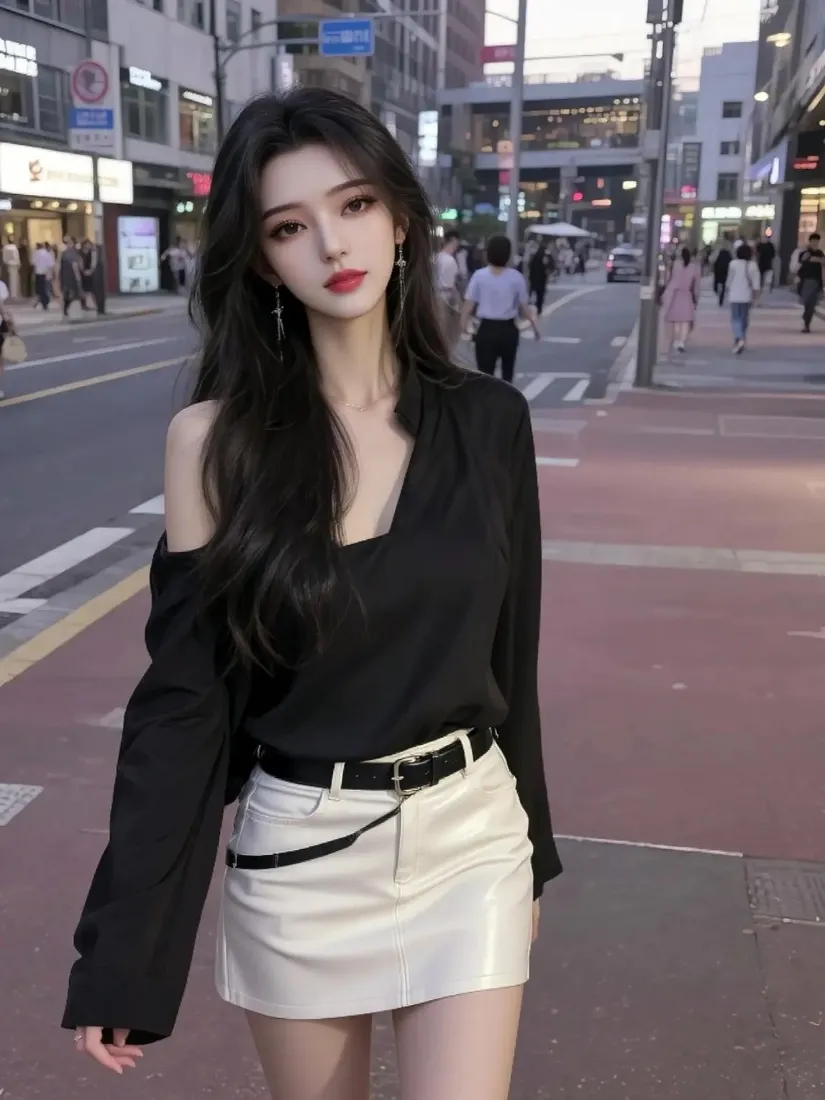 都市美女手机壁纸｜城市街景背景图片 - 气质御姐「哲风壁纸」