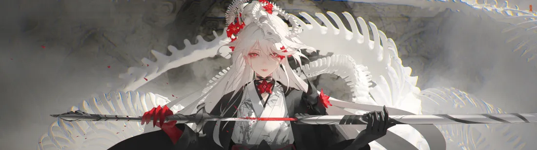 11k白发武士壁纸｜宽屏背景图片 - 二次元神女「哲风壁纸」