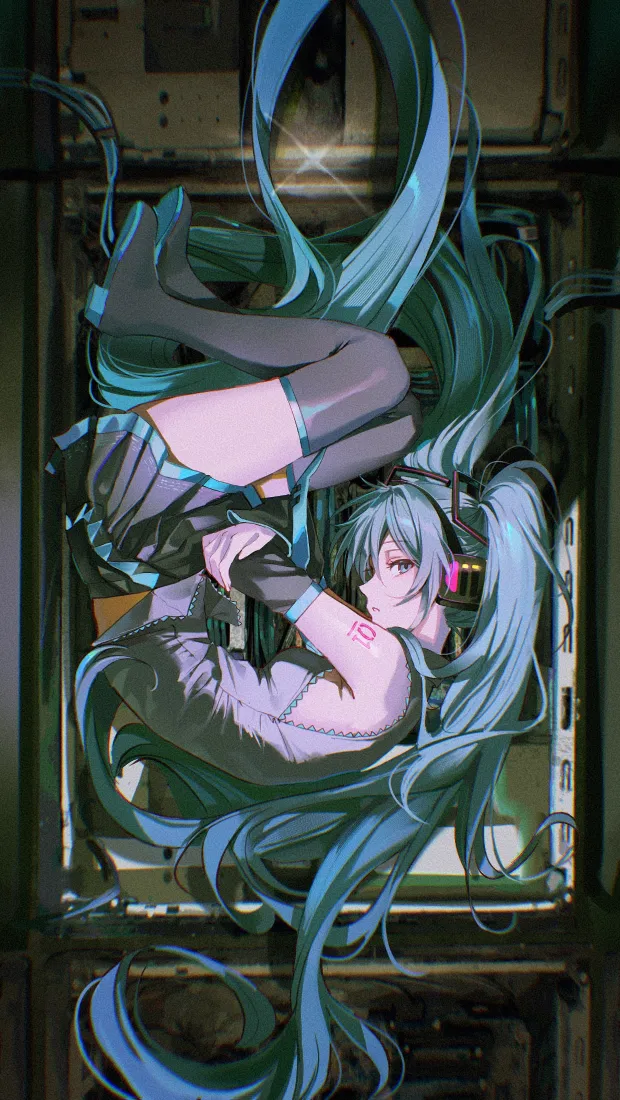 初音未来手机壁纸｜机械仓背景图片 - 二次元少女「哲风壁纸」