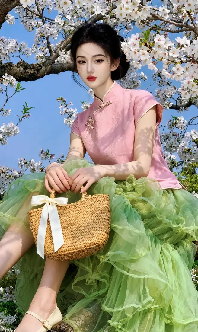 樱花美女手机壁纸｜春日户外背景图片 - 国风穿搭「哲风壁纸」