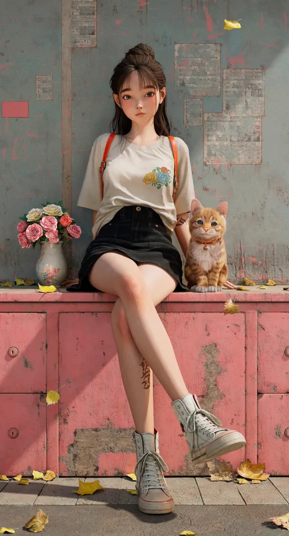 二次元少女手机壁纸｜清新背景图片 - 橘猫教室「哲风壁纸」