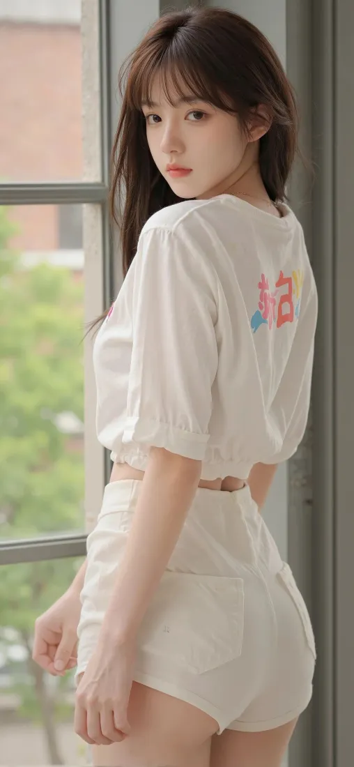 清纯美女手机壁纸｜窗边室内背景图片 - 休闲穿搭「哲风壁纸」