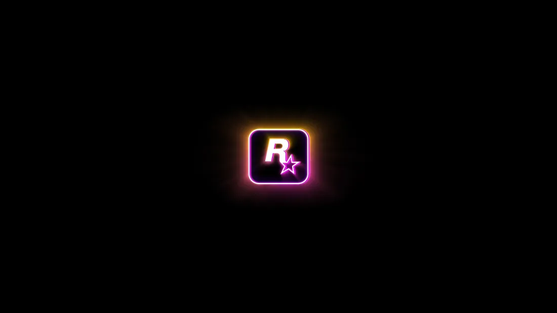 4kR星壁纸｜GTA背景图片 - 霓虹发光logo「哲风壁纸」