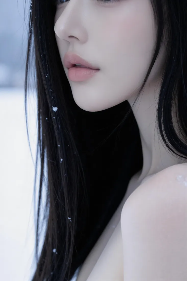 黑发御姐手机壁纸｜简约背景图片 - 手机「哲风壁纸」