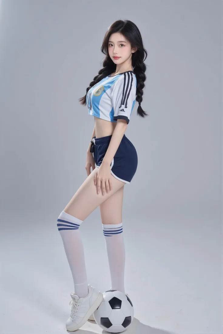 足球宝贝手机壁纸｜灰色背景图片 - 阿根廷队服「哲风壁纸」
