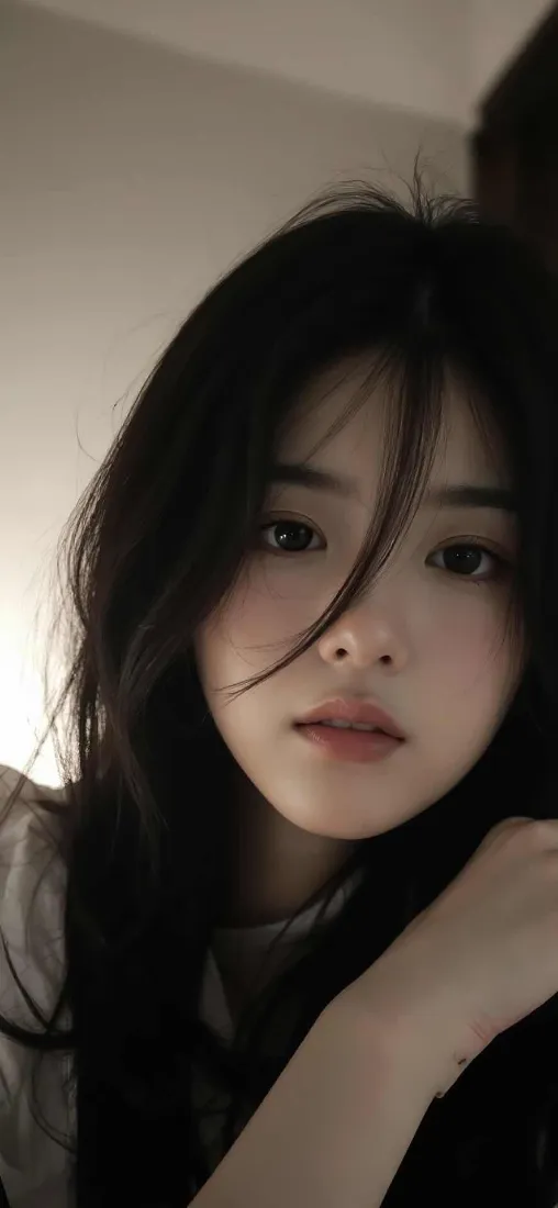 黑发美女手机壁纸｜室内背景图片 - 慵懒氛围感「哲风壁纸」