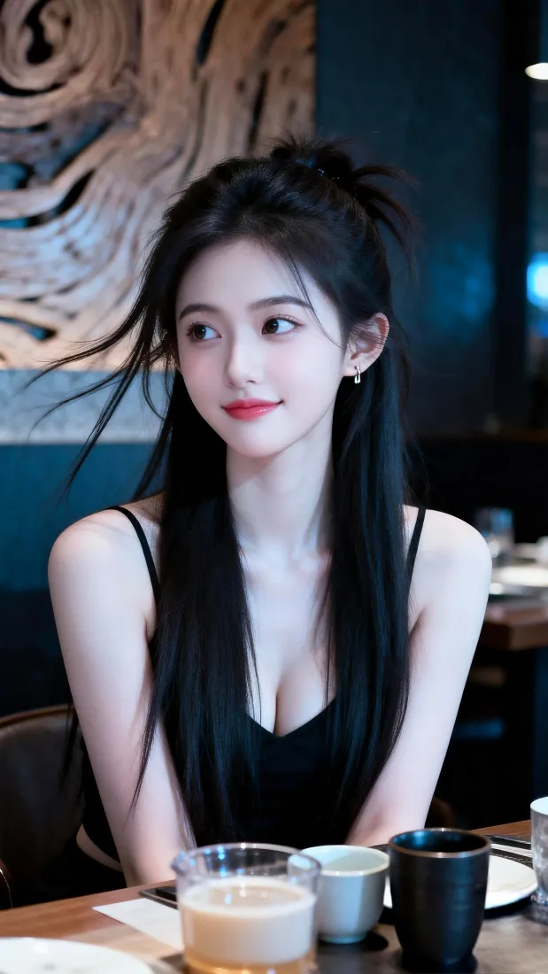 氛围感美女手机壁纸｜咖啡厅背景图片 - 气质女神「哲风壁纸」