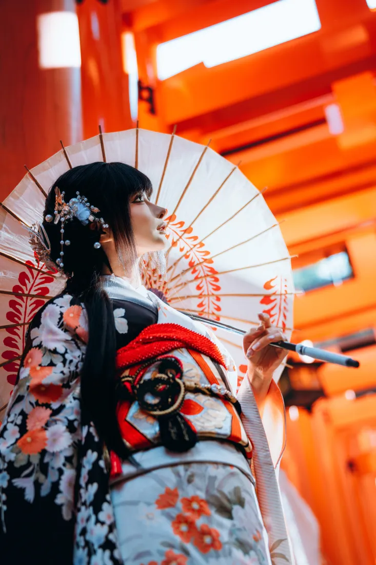 和服少女手机壁纸｜神社背景图片 - 精选和风「哲风壁纸」