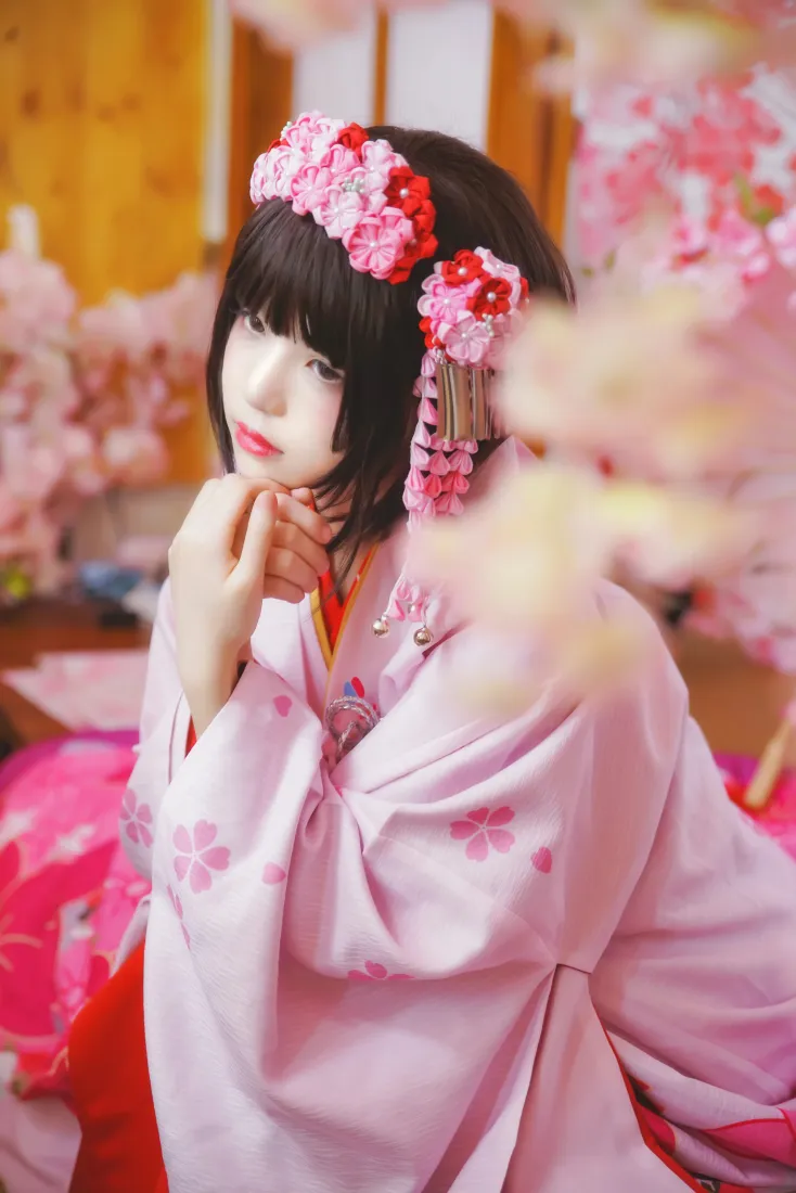 桜桃喵手机壁纸｜和服cos背景图片 - 加藤惠「哲风壁纸」