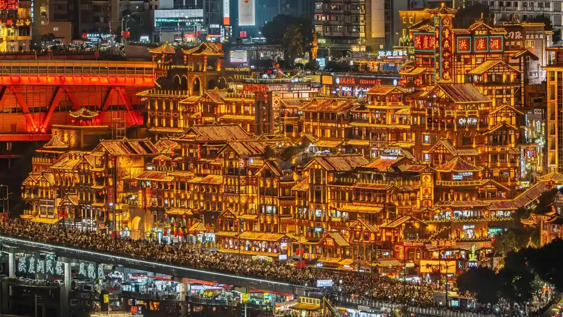 3k重庆洪崖洞壁纸｜城市夜景背景图片 - 网红打卡景点「哲风壁纸」