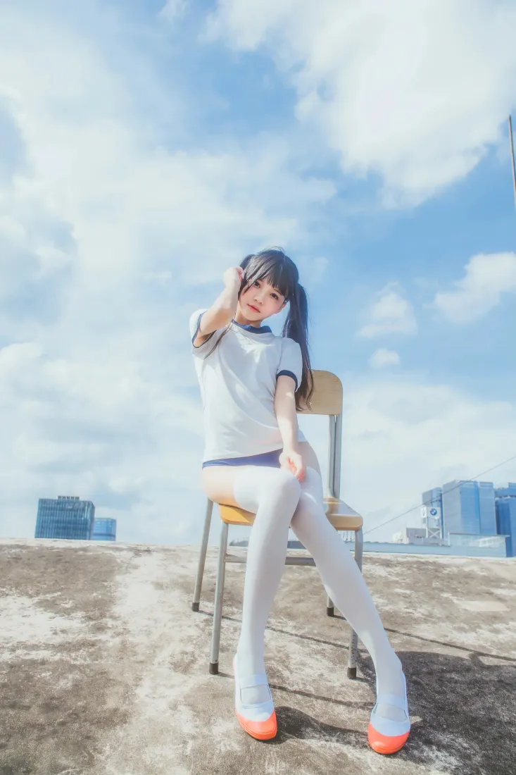 桜桃喵手机壁纸｜cosplay背景图片 - 体操服少女「哲风壁纸」