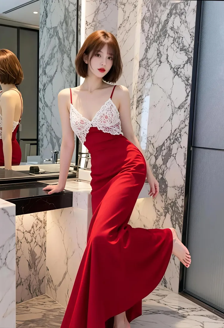 红裙美女手机壁纸｜手机背景图片 - 气质御姐「哲风壁纸」