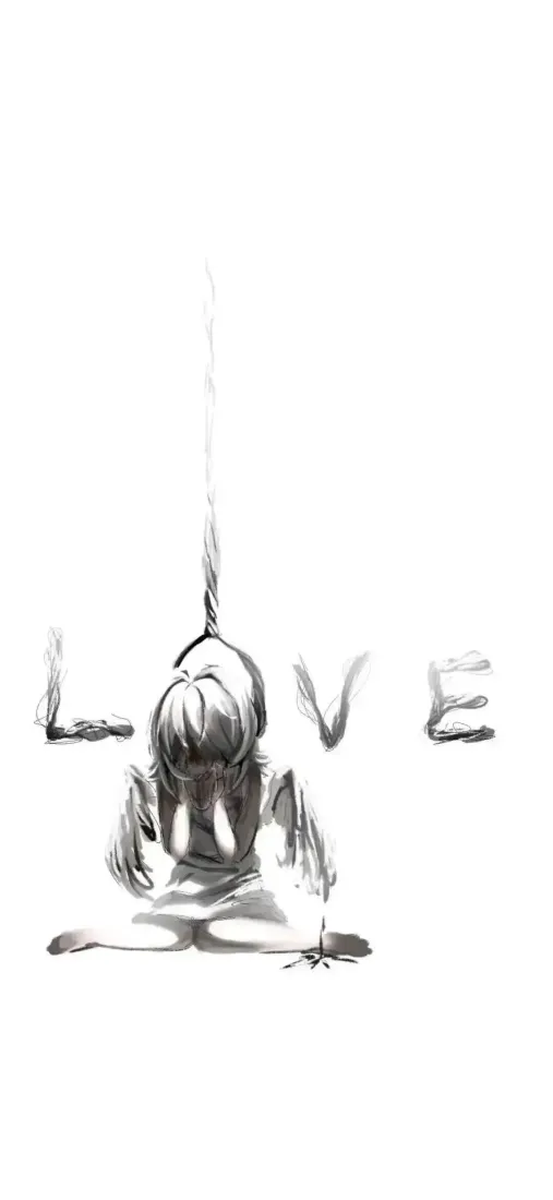 LOVE创意手机壁纸｜线稿背景图片 - 依偎情侣「哲风壁纸」