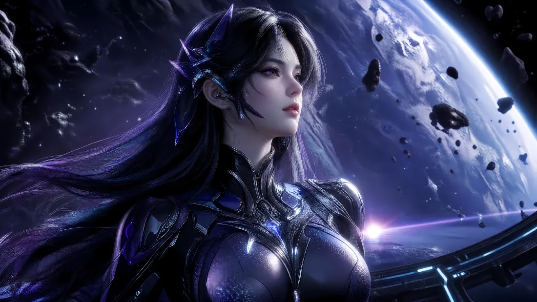 4k徐欣壁纸｜宇宙星空背景图片 - 吞噬星空动漫女主「哲风壁纸」