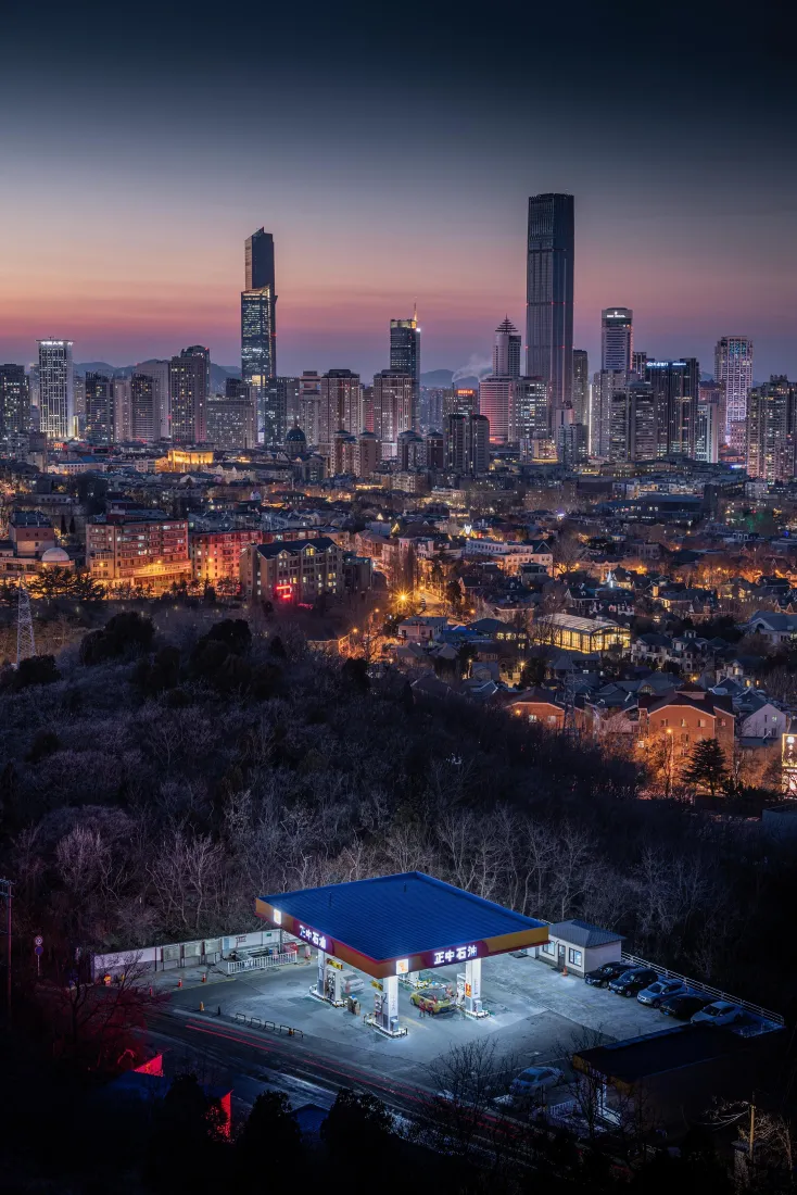 城市夜景手机壁纸｜都市天际线背景图片 - 黄昏灯火「哲风壁纸」