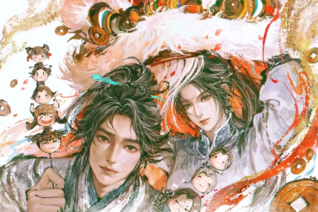 2k剑来陈平安壁纸｜水墨国风背景图片 - 古风仙侠同人插画「哲风壁纸」