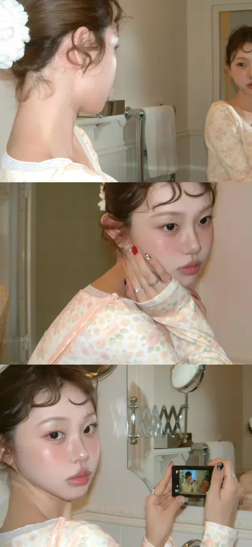 婚纱美女手机壁纸｜室内对镜自拍背景图片 - 气质女生「哲风壁纸」