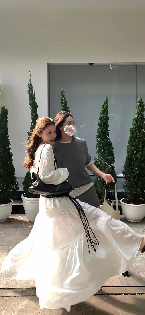 青春美女手机壁纸｜户外街拍背景图片 - 闺蜜日常穿搭「哲风壁纸」