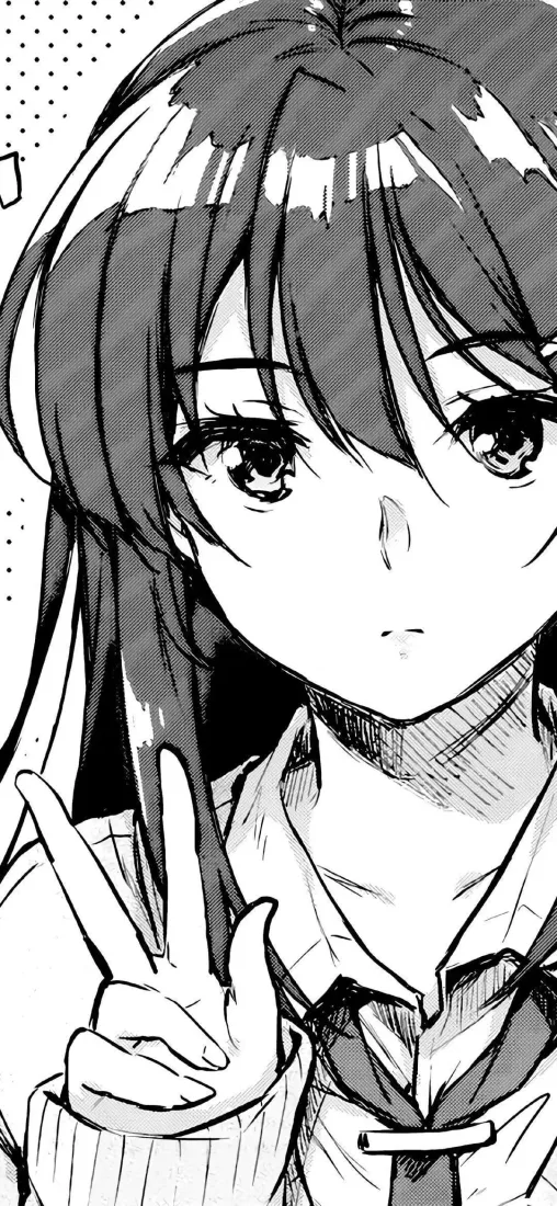 动漫少女手机壁纸｜黑白漫画背景图片 - 二次元手绘「哲风壁纸」