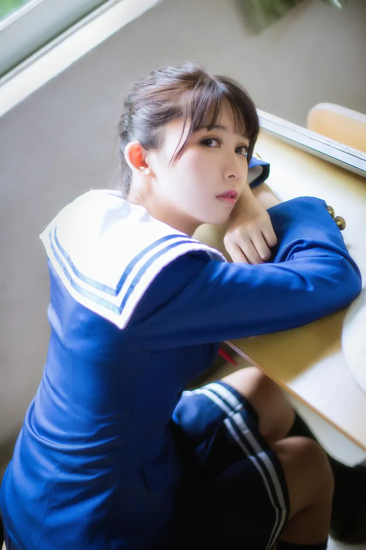 加藤惠手机壁纸｜蓝色JK制服背景图片 - 鳗鱼霏儿cos「哲风壁纸」