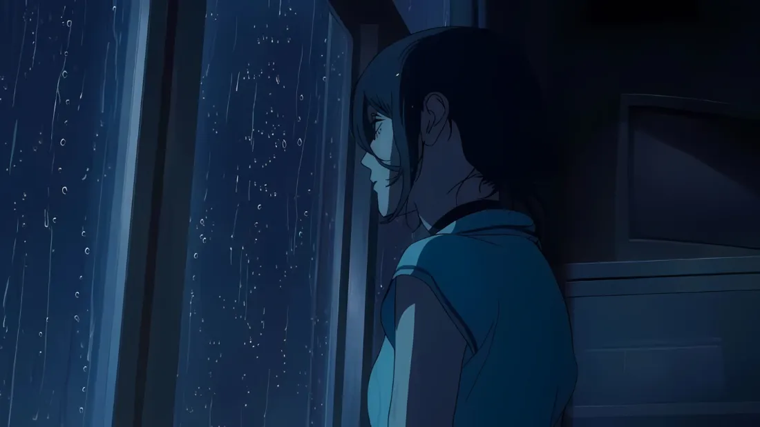 2k蕾塞壁纸｜雨夜窗边背景图片 - 电锯人二次元人物「哲风壁纸」