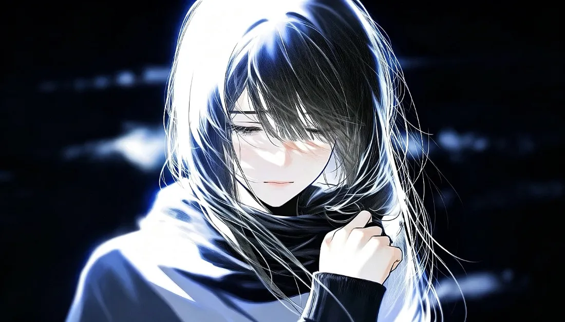 2k忧郁二次元少女壁纸｜暗调光影背景图片 - 清冷氛围感「哲风壁纸」