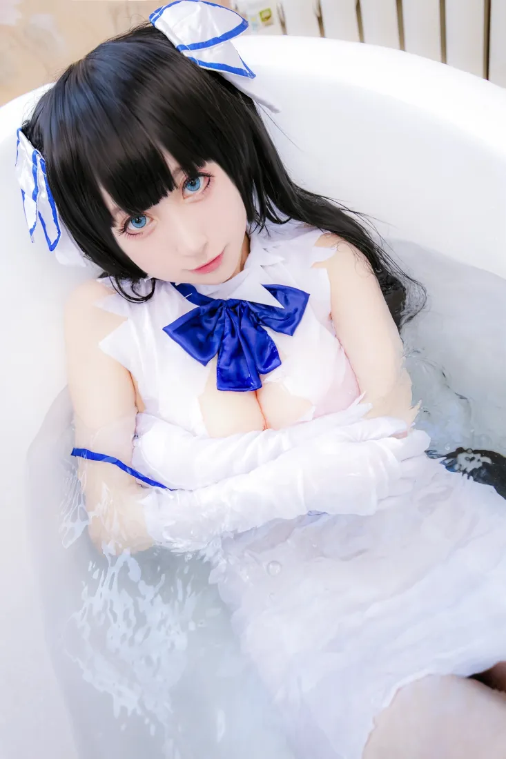 赫斯缇雅手机壁纸｜cosplay泡泡浴背景图片 - 肥猫猫殿下「哲风壁纸」