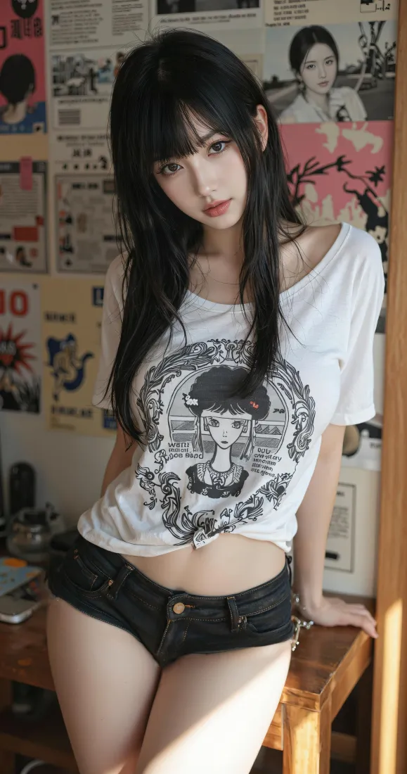 黑发美女手机壁纸｜甜酷穿搭背景图片 - 居家氛围感写真「哲风壁纸」