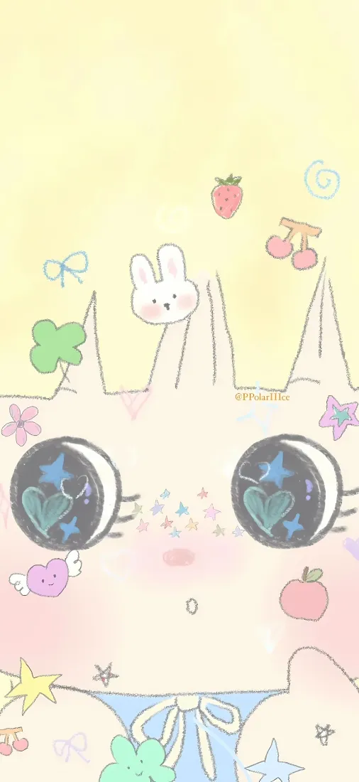 可爱卡通小猫手机壁纸｜软萌手绘元素背景图片 - 治愈清新风「哲风壁纸」